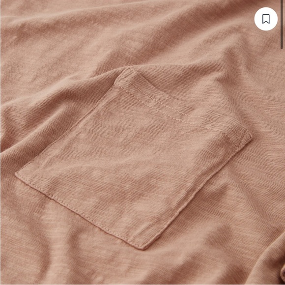 FORTY FIVE
Slub Long Sleeve Pocket T-Shirt
 in Sand Stone size large - Picture 4 of 5